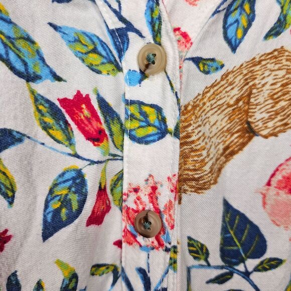 Anthropologie KELLY LOUISE JUDD Whimsical Flannel Sleep Dress Small Rabbits - Picture 4 of 9